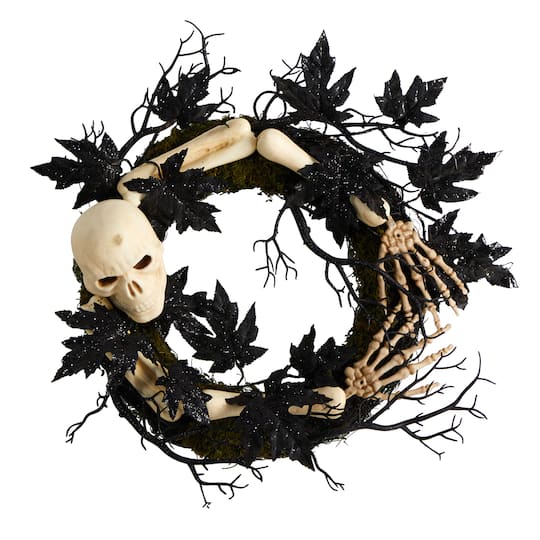 24" Halloween Skull & Bones Wreath
